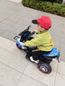 贝趣儿童电动车摩托车1-3-6岁宝宝三轮车小孩玩具车可坐人遥控电瓶车 超大警车蓝【遥控双驱+蓝牙+皮座 1-7岁生日周岁六一儿童节礼物 实拍图