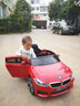 贝瑞佳（BeRica）宝马真车授权儿童电动车四轮可坐人幼儿遥控摇摆男女小孩宝宝童车玩具汽车 红摇摆+避震+2.4G遥控+音乐早教+LED灯 实拍图