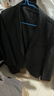 罗蒙（ROMON）西服套装男士小西装外套职业正装修身休闲伴郎服 黑色2XL 实拍图