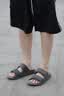 爱步（ECCO）拖鞋男 魔术贴勃肯鞋男士男鞋凉鞋外穿一字带拖鞋 科摩500904 铁灰色50090402013 39 实拍图