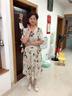 俞兆林（YUZHAOLIN）母亲节衣服中年妈妈夏装雪纺短袖连衣裙中老年女装夏季收腰裙子 浅绿色 2XL (建议115-130斤) 晒单实拍图