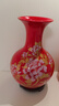 悦灵美 景德镇陶瓷器中国红花瓶摆件中式酒柜装饰品客厅书房插花工艺品 中国红牡丹赏瓶 实拍图