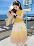 兜兜王国女童巨好看夏装裙子套装2026新款女大童洋气时髦多巴胺穿搭小洋裙 黄色 套装【短袖+蛋糕裙】 150 实拍图