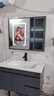 恋派浴室柜 陶瓷一体盆卫生间洗脸盆柜组合悬挂式洗漱台智能洗手盆柜 智能镜柜】珠光灰【促销中】80cm 实拍图