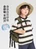 左西男童短袖T恤儿童夏季2026新款男孩条纹半袖大童上衣潮 黑白条 160 实拍图