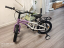 凤凰（Phoenix）儿童自行车脚踏车自行车3-8-12-18岁童车双碟刹带辅助轮16寸紫色 实拍图