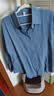 皮尔卡丹（pierre cardin）妈妈装纯棉长袖衬衫女中长款25年宽松洋气衬衣开衫外套女 蓝色 3XL 140-155 实拍图