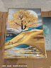 Sixpoetry 客厅装饰画现代简约沙发背景墙壁画轻奢三联晶瓷画大气高档挂画 福禄双收（铝合金外框） 镶钻画左右50*70+中间100*70亮面 实拍图