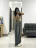 棉致复古高腰阔腿牛仔裤女夏季新款宽松垂感显瘦慵懒感休闲直筒裤 B722复古蓝【高品质】 L 105-120斤 实拍图
