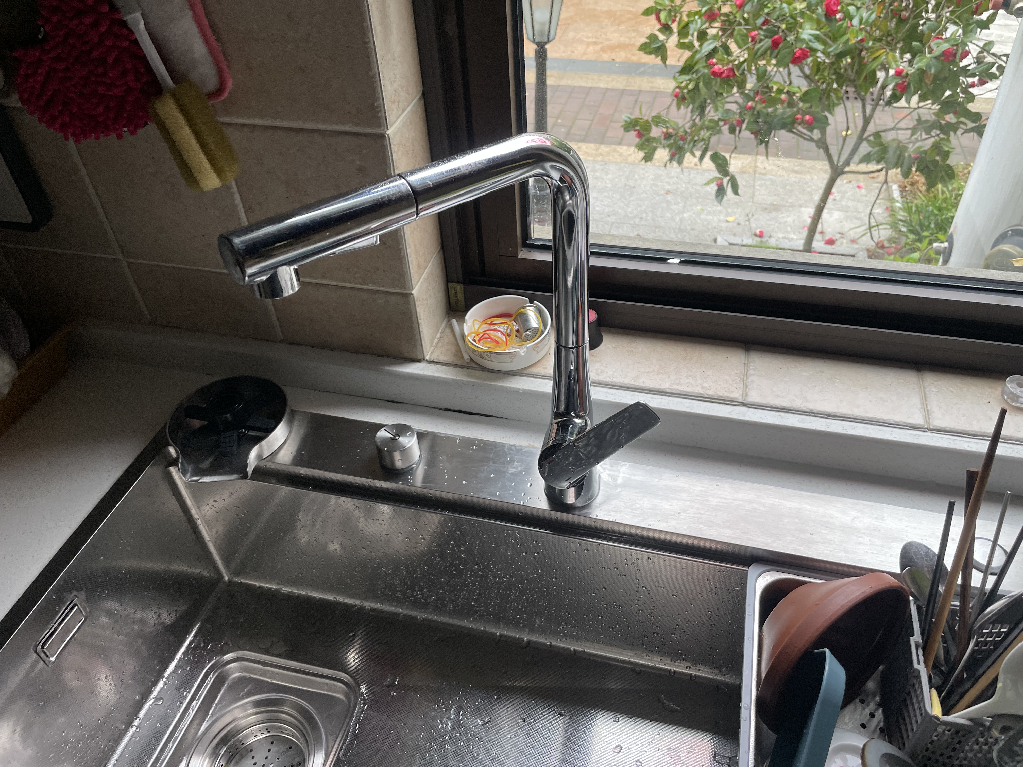 卡琥U8pro集渣304不锈钢水槽大单槽厨房家用左侧排水洗碗槽洗菜盆9050 88×48银色【左右下水可选】 实拍图