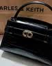 CHARLES&KEITH鳄鱼纹凯莉包手提斜挎婚包包女包生日礼物CK2-50270880-1 Black黑色 S 实拍图