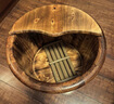 川柏香实木泡脚桶木桶洗脚盆木桶家用足浴桶泡脚木质香柏木碳化木制脚盆 30cm 【高温碳化穴位按摩】+艾草60包 实拍图