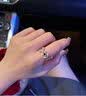 久饰缘JZ1751银饰厂原创小众中国风设计海蓝宝锆石S925纯银开口戒指 JZ1751-银色 13号（开口可调节） 实拍图