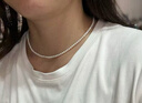 珍珠皇后S925银淡水baby珍珠项链 3-4mm小米珠锁骨链 实拍图