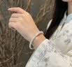 老凰祥s999足银镯子新款十二花神纯银手镯女仙气珐琅彩手环年轻款 十一月山茶花丨开口银手镯 实拍图