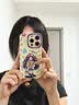 圣图朗新款17苹果16多巴胺女孩iphone15promax可爱14plus手机壳12卡通11高级感XS全包液态硅胶软13防摔套 液态硅胶-捧花女孩-古董白  iPhone 16 pro 实拍图