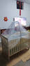 笑贝乐婴儿床实木无漆可移动拼接宝宝床可调节多功能新生儿bb摇摇床 实木床+蚊帐加厚熊猫宝宝五件套 双层大床（120/68）0-7岁 实拍图
