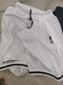 策息短裤男夏季美式运动健身篮球裤子男生宽松冰丝速干男士五分大裤衩 白色+黑色 XL -建议110-130斤左右 实拍图