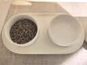 华元宠具（hoopet）猫碗陶瓷宠物碗猫盆双碗猫食盆狗盆防打翻喝水猫粮碗饭盆猫咪护颈 奶油白 【防漏食碗架+陶瓷双碗】 实拍图