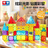 奥迪双钻（AULDEY）儿童彩窗磁力片100片积木儿童玩具3-6岁男孩女孩玩具生日礼物 实拍图