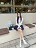 啄木鸟增高4cm德训鞋女2026年春夏季新款休闲阿甘鞋轻便网面小白运动鞋 白灰色【增高4CM】 37 (235mm) 实拍图