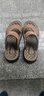 蜻蜓牌夏季真皮男士凉鞋真牛皮沙滩鞋皮凉鞋男软底防滑中年人爸爸鞋大码 棕色 40 实拍图