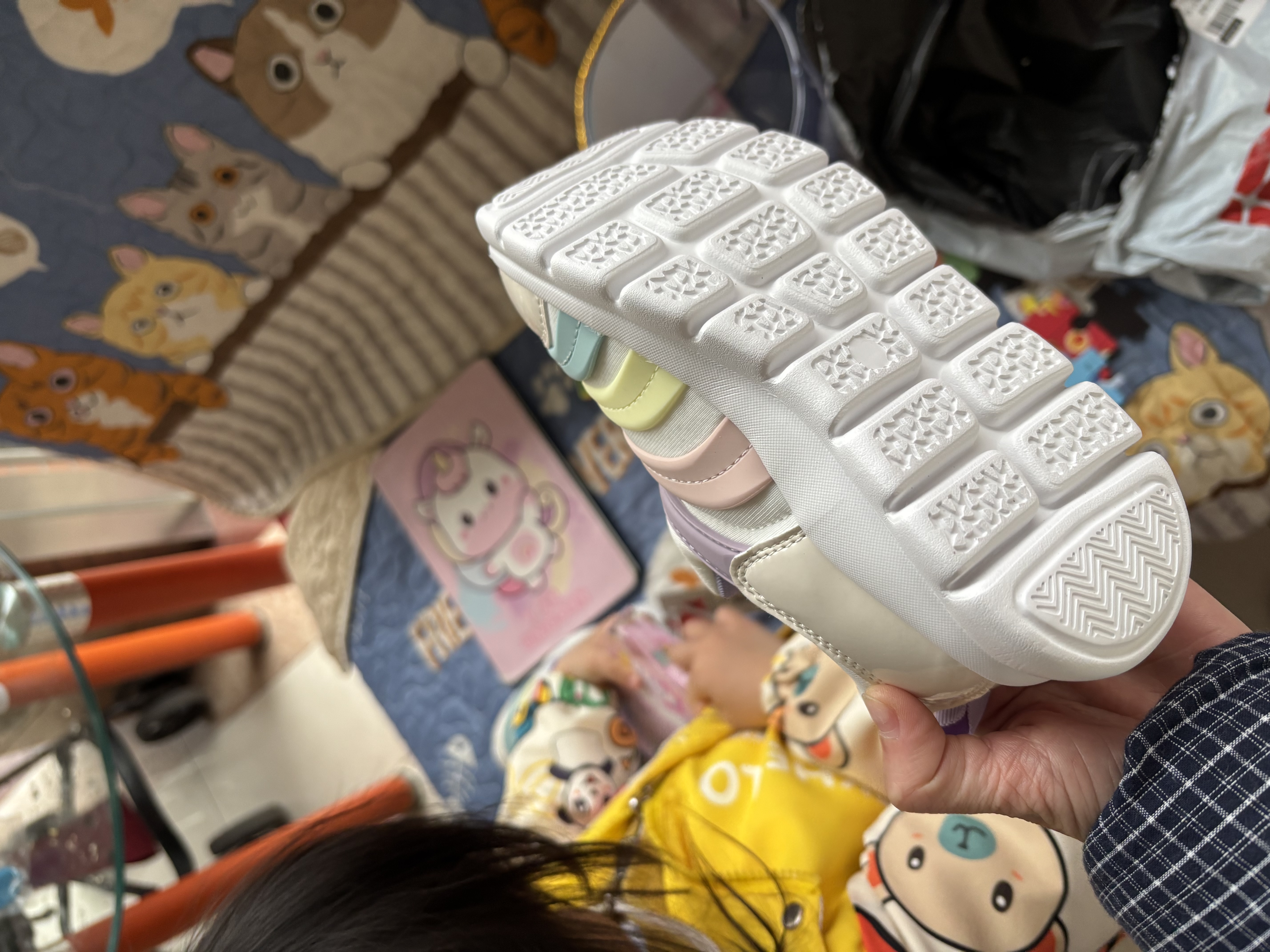 ABC KIDS儿童运动鞋经典款毛毛虫鞋秋季男童鞋百搭潮女童潮鞋 米/彩色 30 实拍图