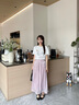 香影薄款雪纺百褶裙裤女2026夏季新款超好看流光纱宽松休闲阔腿裤 紫色 S 155/60A/85-95斤 实拍图
