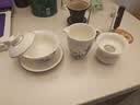 不拙白瓷手绘三才盖碗茶杯羊脂玉单人茶具敬茶碗青荷悬停盖碗三件套 实拍图
