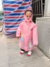 牧萌儿童雨衣男童女童幼儿园小童宝宝全身防水小学生分体斗篷式雨披 樱花粉独角兽【高领按扣+送收纳袋】 S【建议身高80-95cm】 实拍图