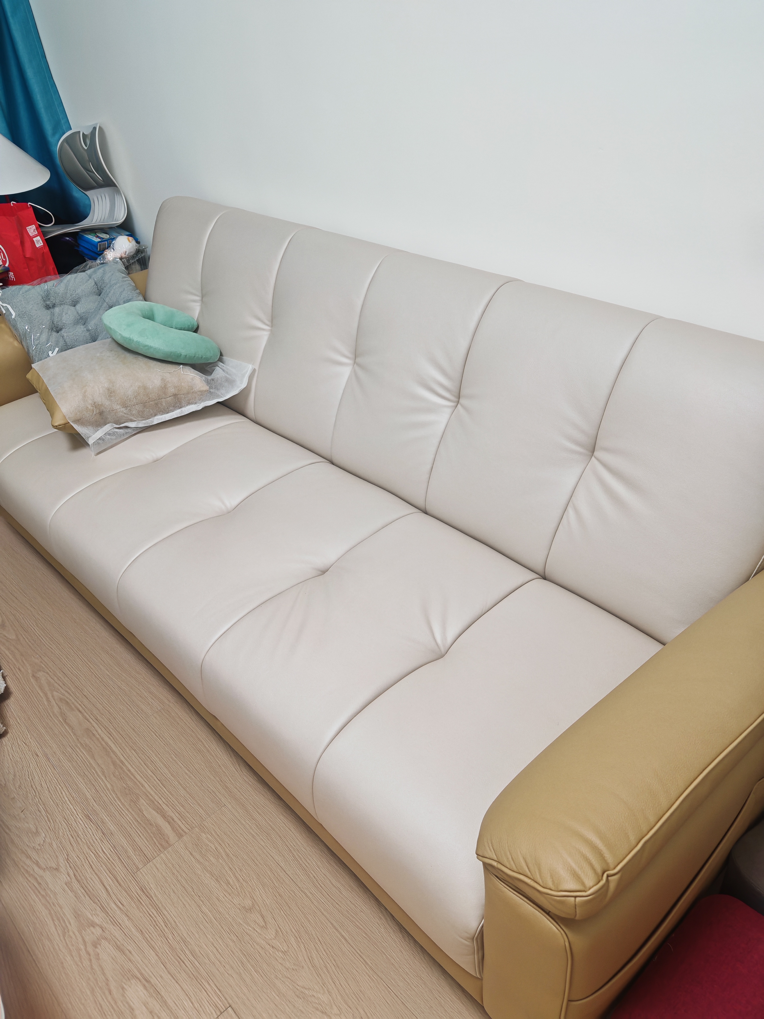 全友家居 现代简约家具布艺沙发床一体两用直排式折叠沙发客厅家用 实拍图