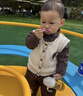 G.duck小黄鸭童装男童套装春装2026新款婴幼儿童马甲毛衣衬衫男宝宝衣服 米色三件套 90 建议1~2岁【80-90cm】cm 晒单实拍图