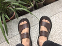 木林森（MULINSEN）头层牛皮凉鞋男士真皮2026夏新款开车户外凉拖两穿大码防滑沙滩鞋 深棕色 运动鞋码，脚胖选大一码 38 (235mm) 实拍图