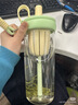 炊大皇吸管杯水杯女高颜值2025便携可爱tritan随行果汁杯果冻蓝650ml 实拍图