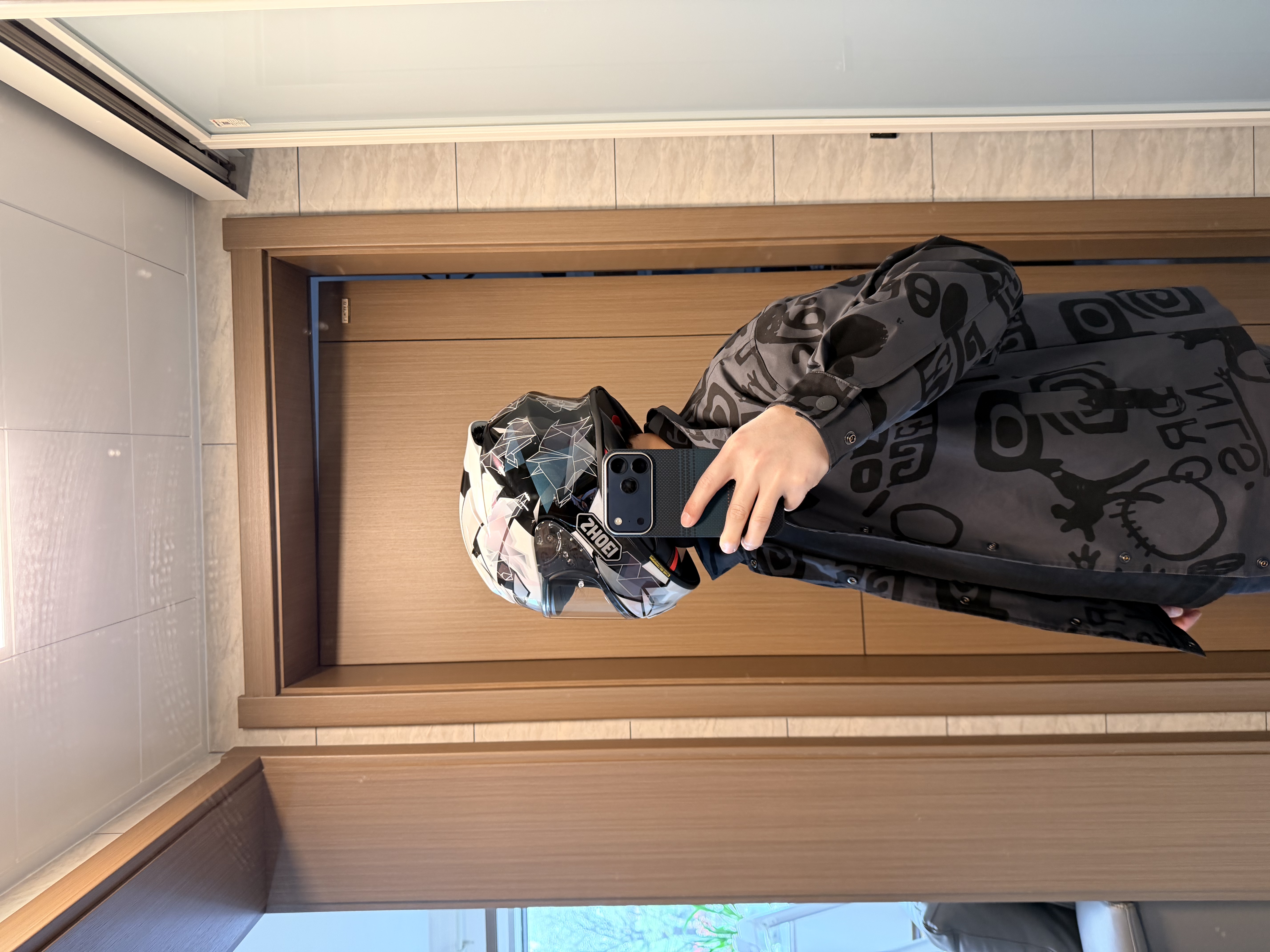 SHOEI 日本进口Z8摩托车头盔四季通用男女全盔 千纸鹤黑 L(59-60CM) 实拍图