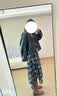 ELLE【流浪诗人】格纹雪纺吊带连衣裙女2026春季新款不规则a字长裙 黑色 L 实拍图