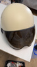 新日3C国标认证摩托电动车头盔男女四季通用骑行电瓶车半盔安全帽 卡其色【防晒短镜】 3C新国标A类 实拍图