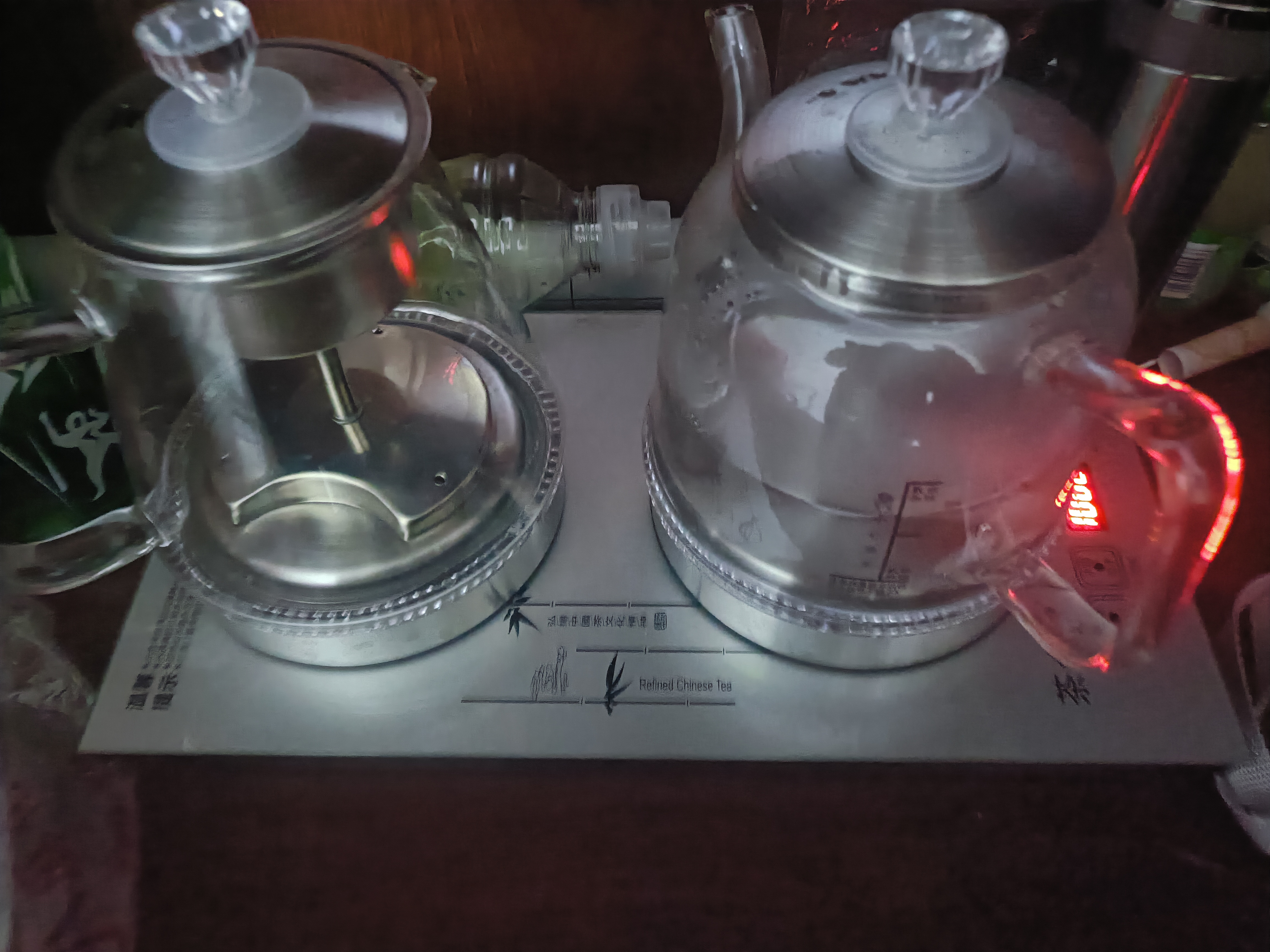 茶会友全自动上水电热水壶 茶台烧水壶 电茶壶煮泡茶家用办公一体茶桌嵌入式茶具电茶炉套装 1L 轻奢银-底部上水蒸茶款（37*20cm） 实拍图
