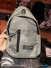 运动跑步包男休闲斜挎包手机包防泼水健身包女单肩包 灰色 实拍图