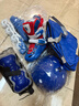 斯威（SWAY）轮滑鞋儿童溜冰鞋男女童初学套装中小学滑轮滑冰旱冰鞋成人直排轮 波蓝八轮全闪+头盔护具+一体支架 M (适合6-12岁)平时鞋码31-36 实拍图