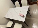 曼丘岩板餐桌家用轻奢现代简约小户型饭桌客厅长方形大理石餐桌椅组合 哑光白12mm（单桌） 120cm *宽60cm 实拍图