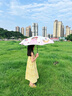 七麦麦全自动三折雨伞学生儿童晴雨伞环扣手柄可挂书包圆角防戳粉色 实拍图