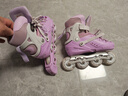 斯威（SWAY）轮滑鞋儿童溜冰鞋男女童初学套装中小学滑轮滑冰旱冰鞋成人直排轮 莫紫八轮全闪+头盔护具+一体支架 M (适合6-12岁)平时鞋码31-36 实拍图