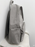 休闲书包男帆布简约双肩包男韩版背包男潮大容量中学生书包旅行包 标准款灰色（不能充电听歌） 实拍图