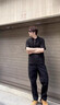 gxgjeans男装 黑色半拉链宽松华夫格休闲立领短袖t恤男26夏新品 黑色 L (175) 实拍图