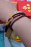 老凤祥990银石榴石和田玉手链女款福牌转运珠手串母亲节生日礼物送女友 足银石榴石四叶草手链 实拍图