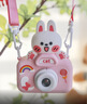 卡卡曼儿童相机照相机3-6岁玩具女孩生日礼物7-14岁小宝宝高清数码拍照 粉兔【9600W双摄+64G+全包硅胶】 61六一儿童节礼物10-12岁玩具男孩迷你相机小学生 实拍图