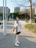 回力小皮鞋女新款夏季松糕厚底系带鞋子英伦风法式单鞋休闲乐福鞋女 米白 36 实拍图