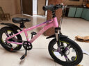 凤凰（Phoenix）儿童自行车脚踏车自行车3-8-12-18岁童车双碟刹带辅助轮16寸紫色 实拍图