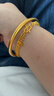 兴颖金包银手镯女素圈实心古法磨砂999黄金24K足金传承镯子送女友礼物 金1.4克-总重约30克-58圈口素圈手镯 实拍图